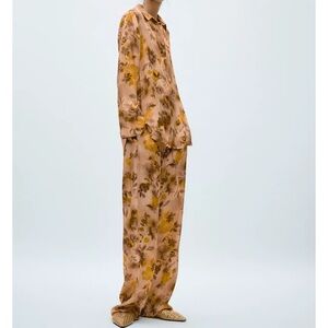 Zara zw collection printed top pants set